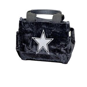 QUILTED KOALA KANVAS Mini Luxe North South Crushed Velvet Tote w/SIlver Star EUC
